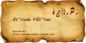 Érsek Péter névjegykártya